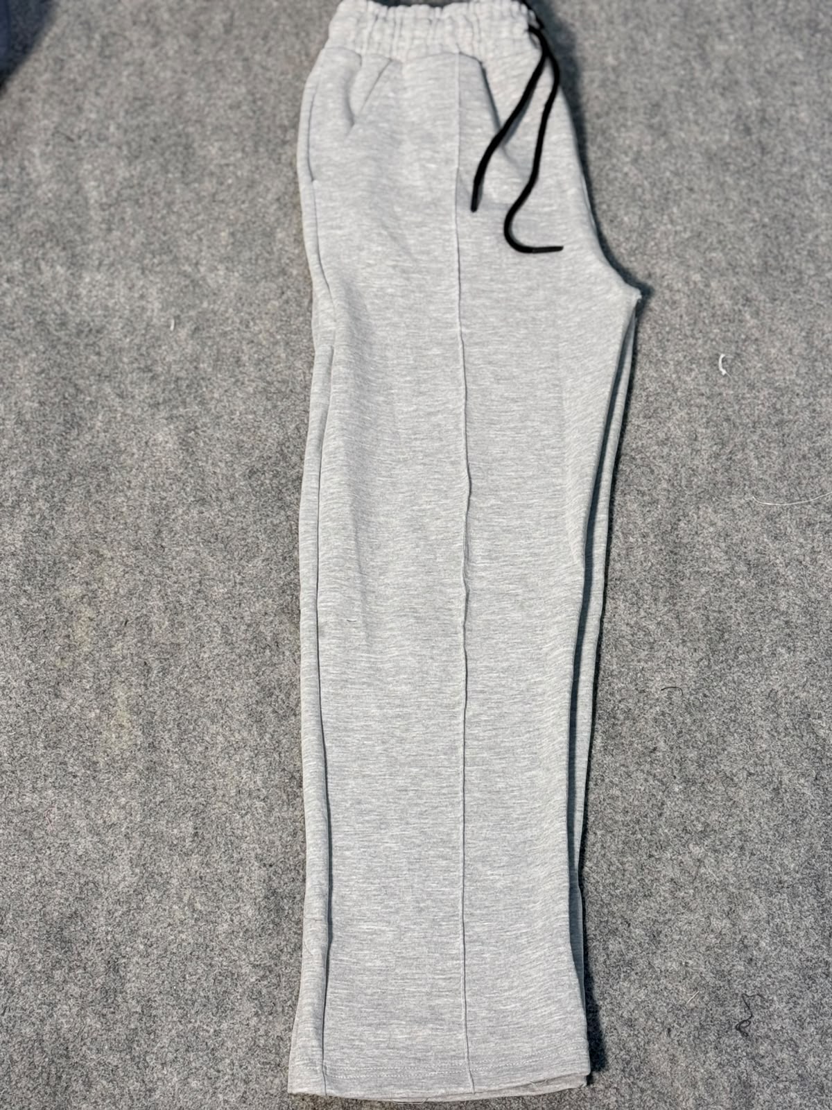 Men's Grey Casual Trousers with Drawstring & Side Pockets