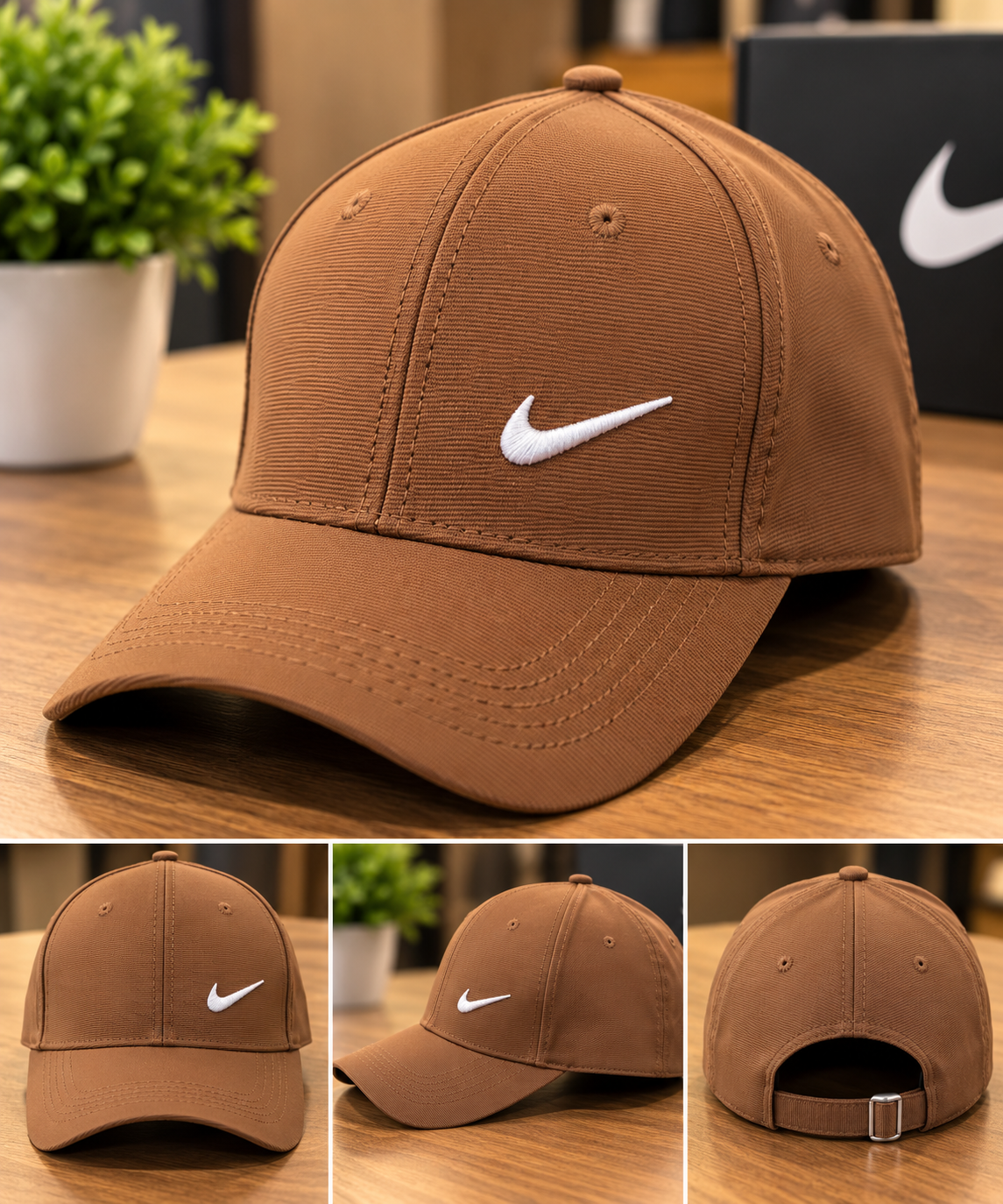 Brown Nike Cap for Men | Casual Embroidered Swoosh