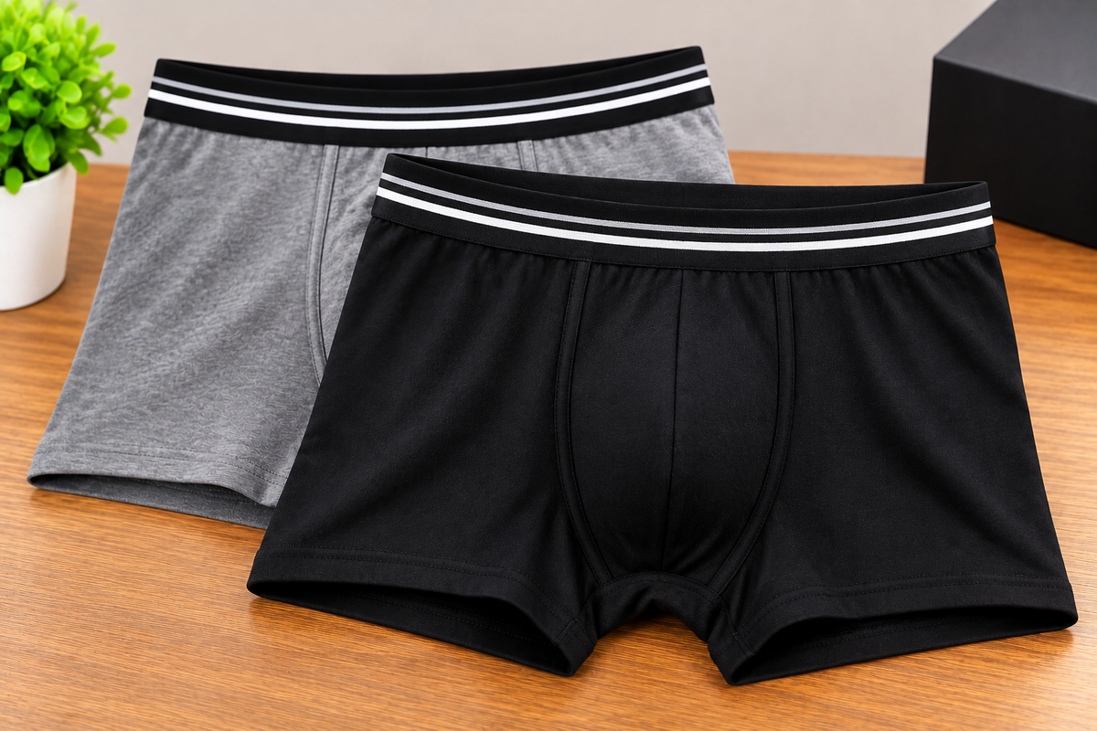 Men's Boxer Briefs 2-Piece Set | Black & Grey